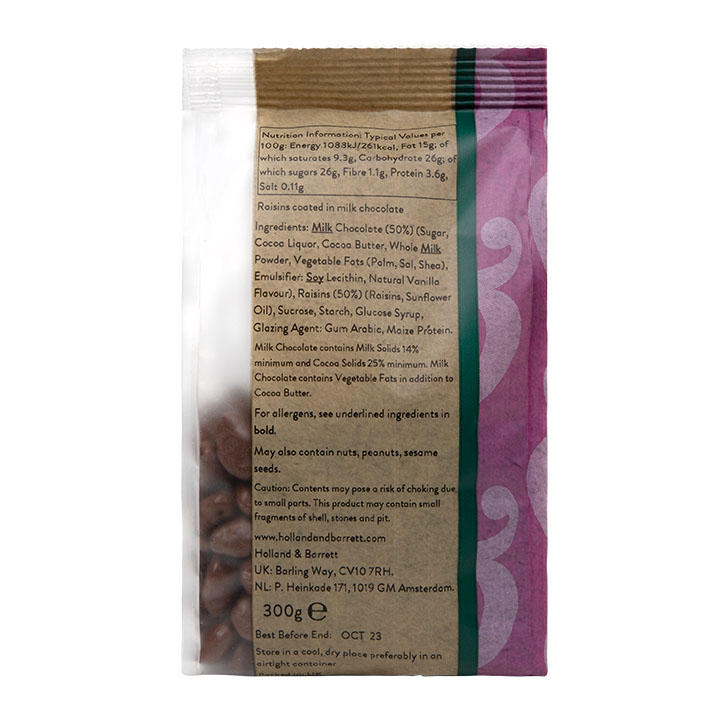 Holland & Barrett Chewy Milk Chocolate Raisins 300g image 2