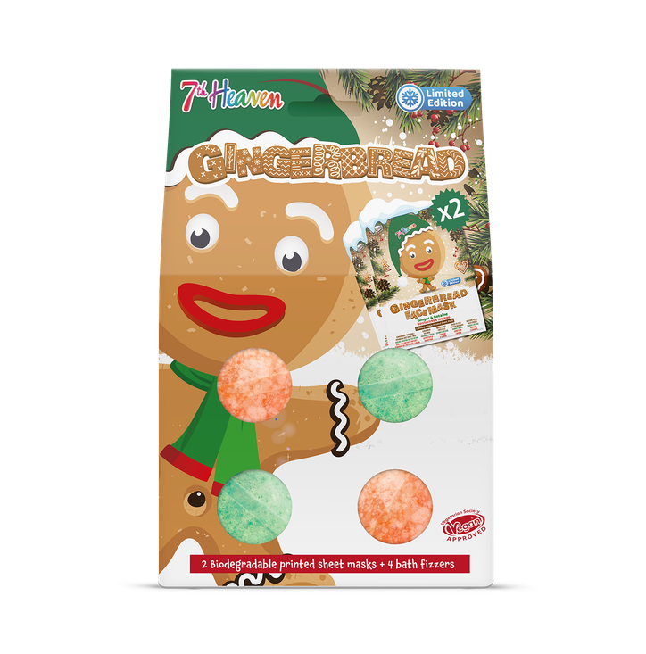 Gingerbread face mask & fizzer set