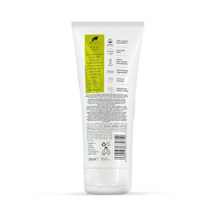 Dr Organic Tea Tree Face Wash 200ml image 2