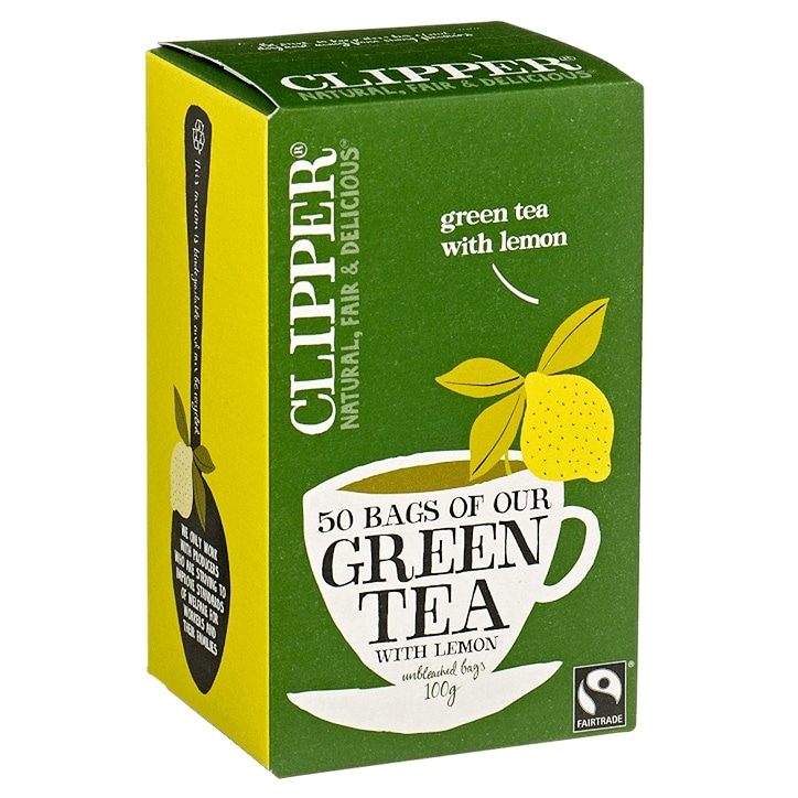 Clipper Fairtrade Green Tea & Lemon 50 Tea Bags-1