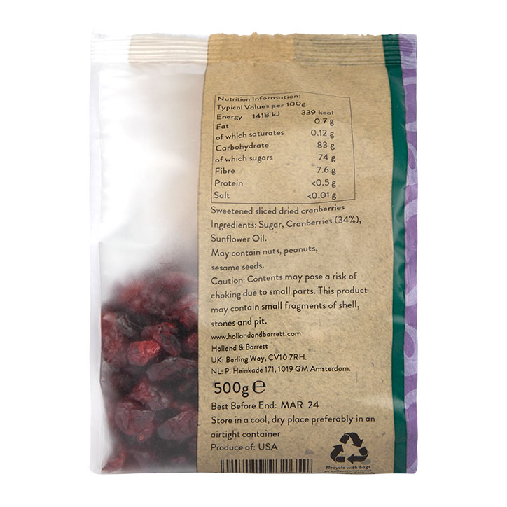 Holland & Barrett Dried Cranberries 500g image 2