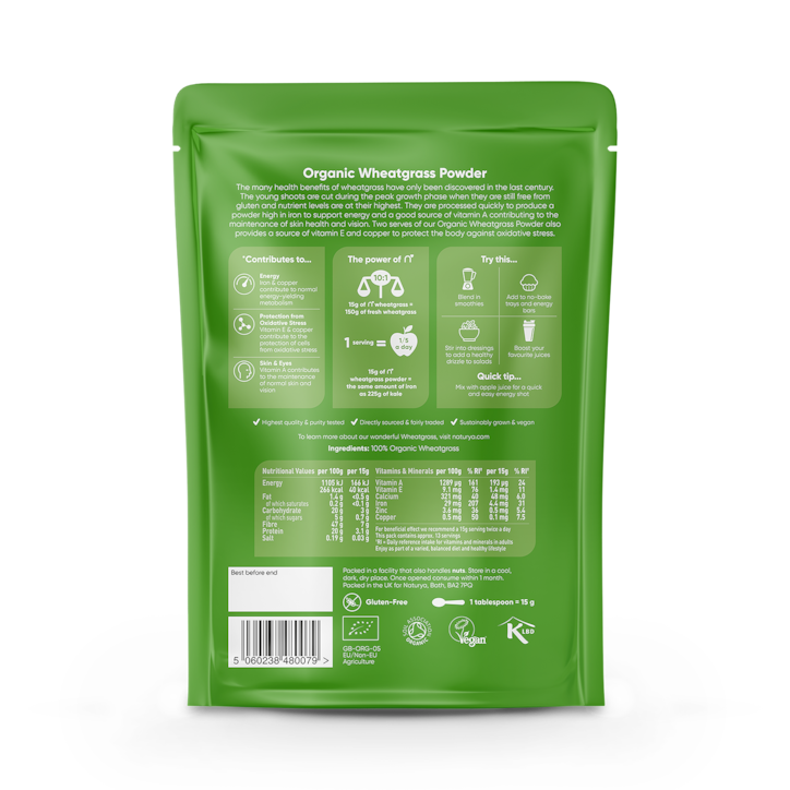 Naturya Organic Wheatgrass Powder 200g image 2