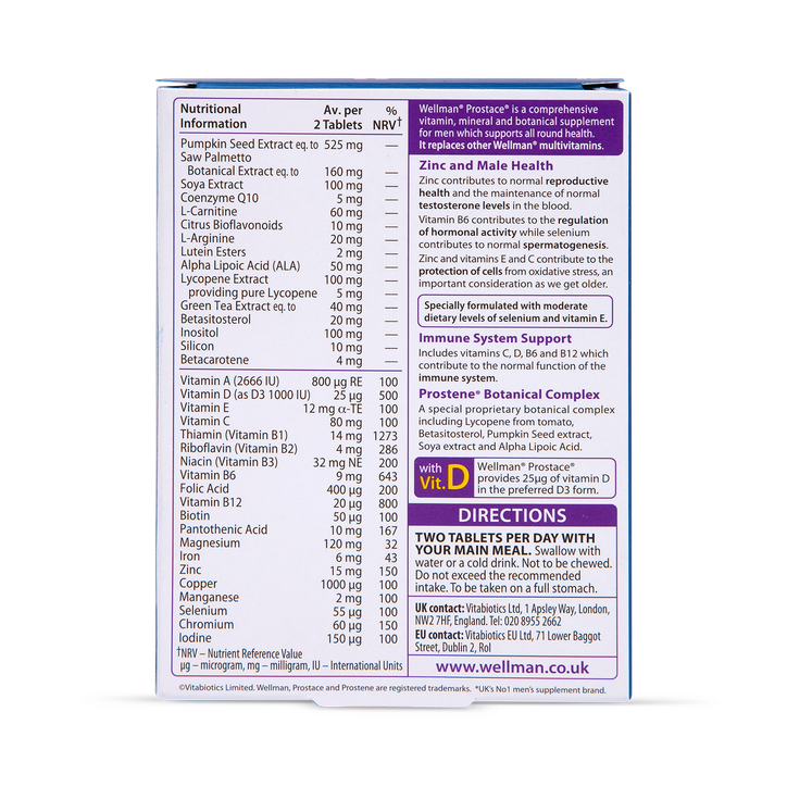 Vitabiotics Wellman Prostace 60 Tablets image 2