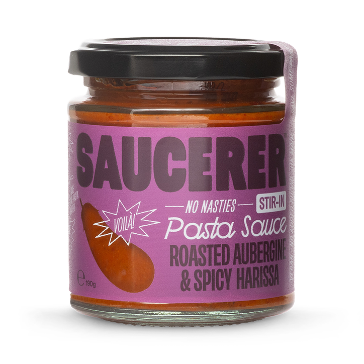 Saucerer Gourmet Pasta Sauce - Roasted Aubergine & Spicy Harissa 190g