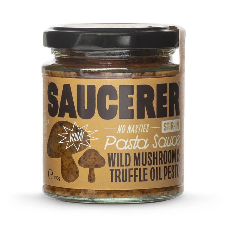 Saucerer Gourmet Pasta Sauce - Wild Mushroom & Truffle Oil Pesto 190g