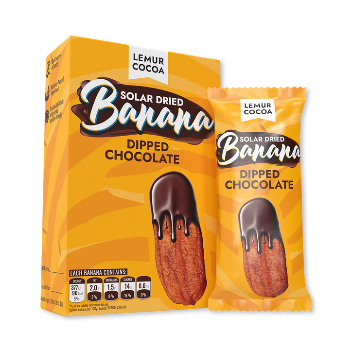 Premium Solar-Dried Banana Coated in Belgian Dark Chocolate – Healthy Energy Snack Box (10 Sachets / 250 g)