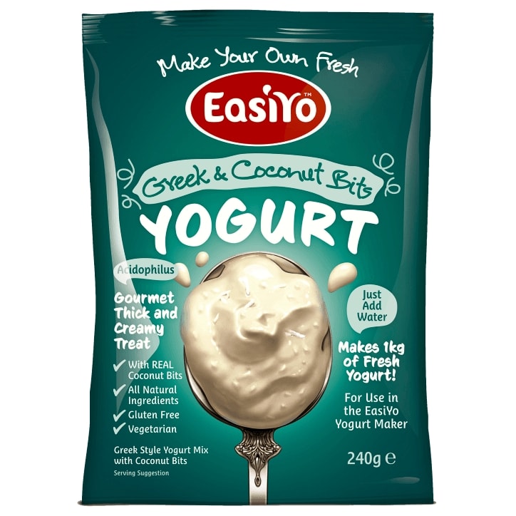 Easiyo Greek n Coconut Yogurt Base n Bits 240g image 1