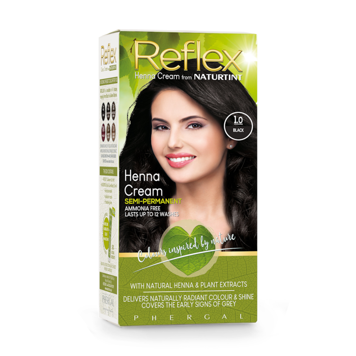 Naturtint Reflex Semi-Permanent Henna Cream Hair Colour 1.0 (Black) image 1