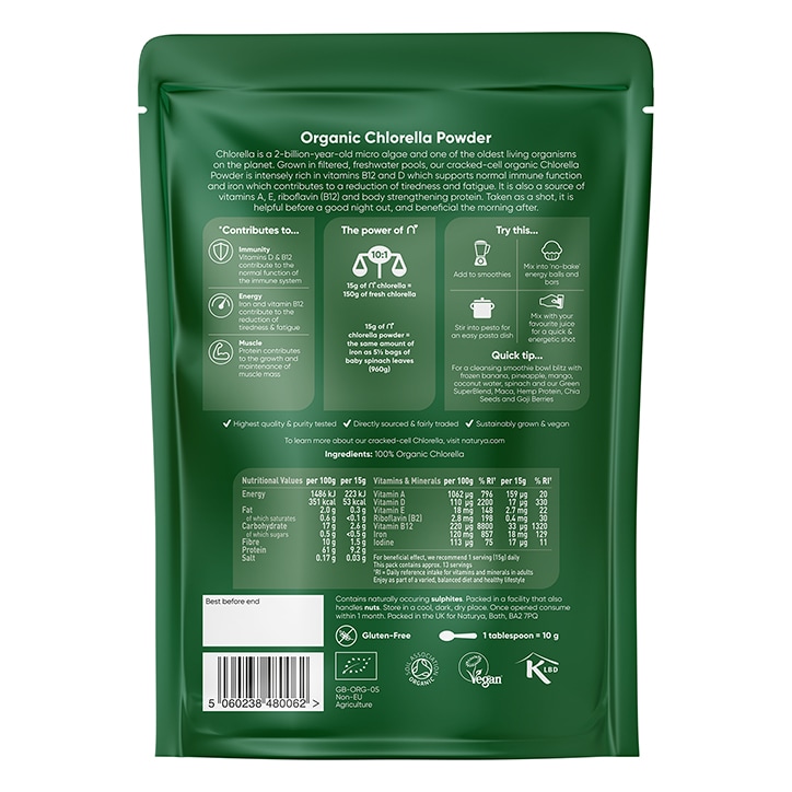 Naturya Organic Chlorella Powder 200g-2