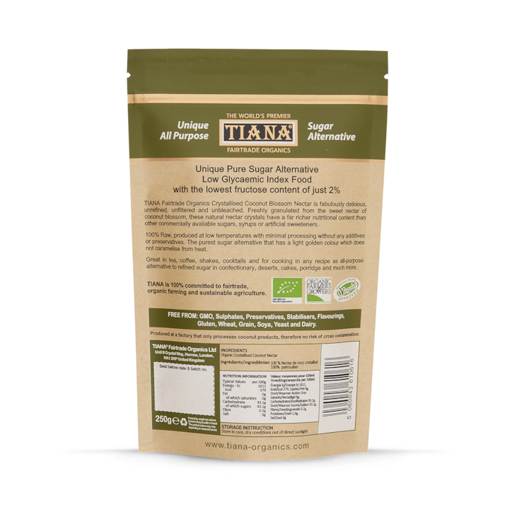 Tiana Organic Crystallised Coconut Nectar 250g image 2