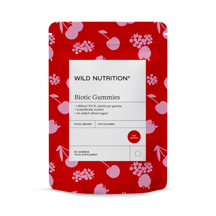 Wild Nutrition Food-Grown Biotic Gummies for Children Berry 60 Gummies