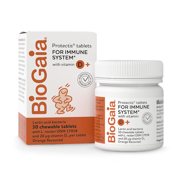 BioGaia Protectis Tablets with Vitamin D3 Orange 20 µg 30 Tablets