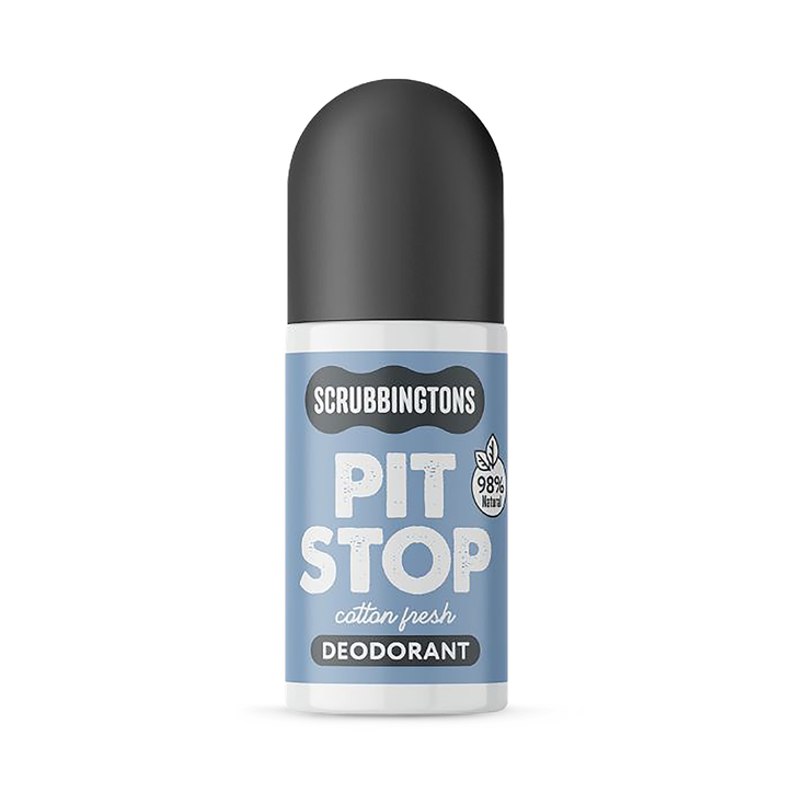 Scrubbingtons Pit Stop Roll On Deodorant for Adults Cotton Fresh 75ml