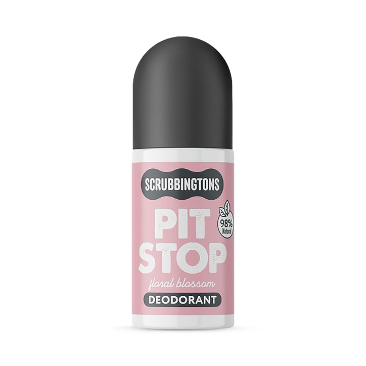 Scrubbingtons Pit Stop Roll On Deodorant for Adults Floral Blossom Scent 75ml
