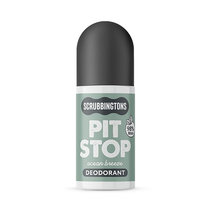 Scrubbingtons Pit Stop Roll On Deodorant for Adults Ocean Breeze 75ml