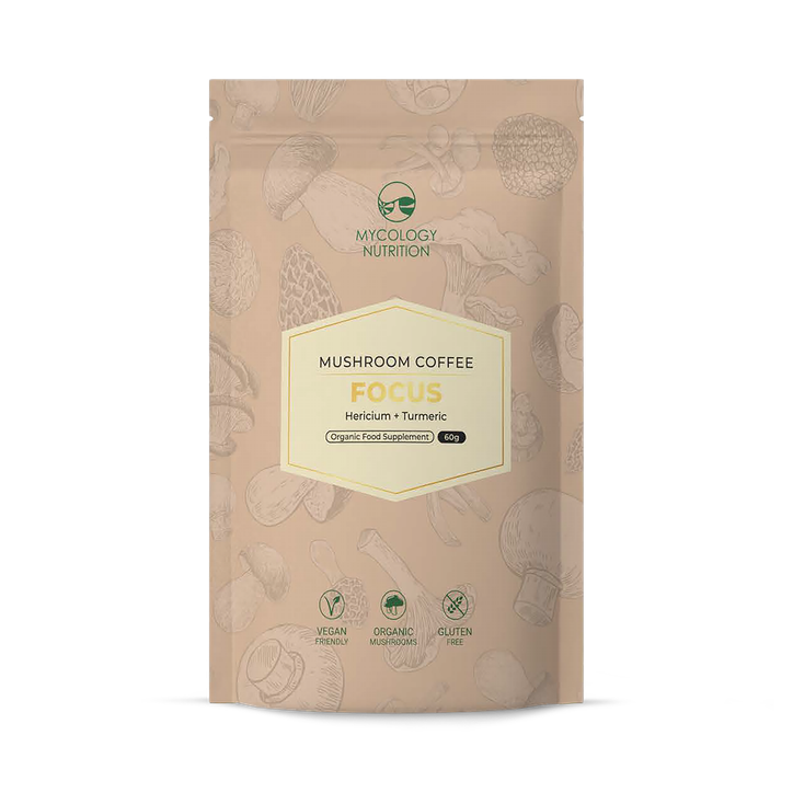 Mycology Nutrition Focus Coffee (Lions Mane & Organic Tumeric) 60g  15 Servings