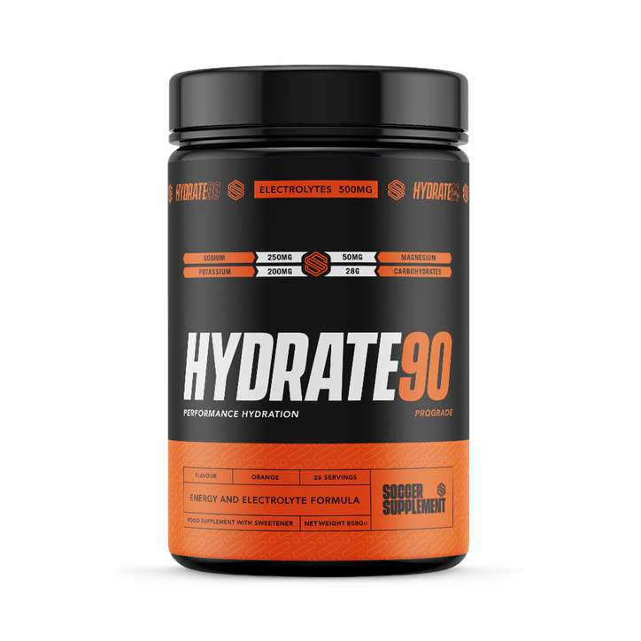 Soccer Supplement Hydrate90 Hydration & Electrolyte Powder Orange – 26 Servings - 26 Servings