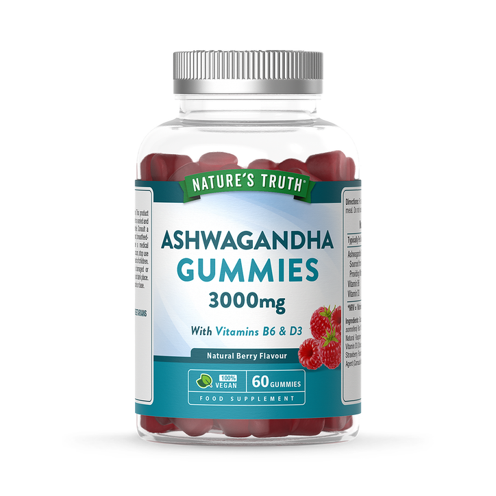 Nature's Truth Ashwagandha 1200mg - 60 Vegan Gummies - Raspberry - 60 gummies