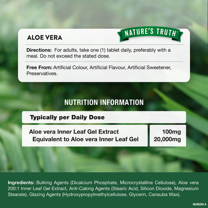 Nature's Truth Aloe Vera 20,000mg 60 Tablets | H&B