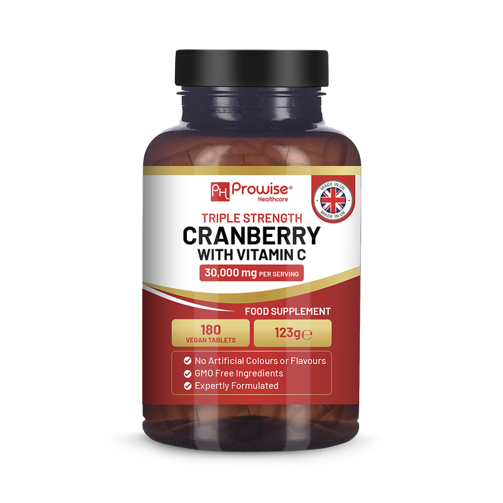 Prowise Healthcare Triple Strength Cranberry 30,000mg Added with Vitamin C I 180 Vegan Tablets