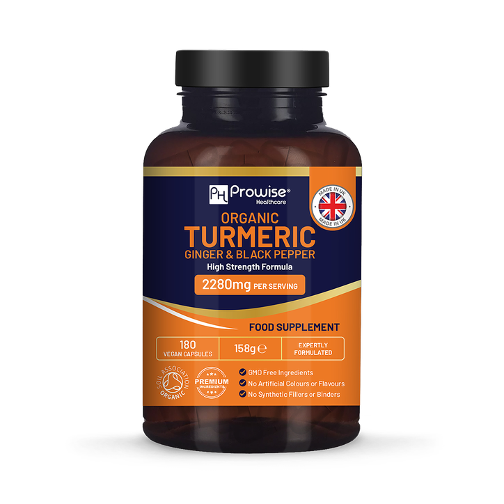 Prowise Healthcare Organic Turmeric 2280mg (High Strength) with Black Pepper & Ginger ‚Äì 180 Vegan Capsules