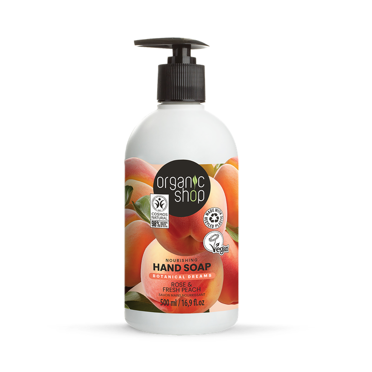Organic Shop Nourishing Hand Soap Rose & Peach 500ml