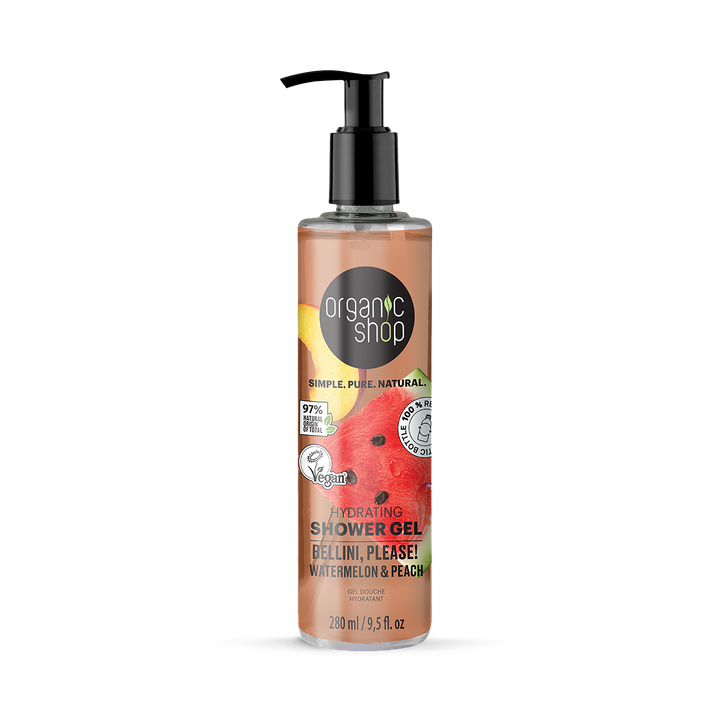 Organic Shop Hydrating Shower Gel Bellini, Please! Watermelon & Peach 280ml