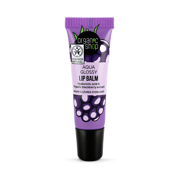 Organic Shop Aqua Glossy Lip Balm Hyaluron Therapy with Hyaluronic Acid & Blackberry Extract 10ml