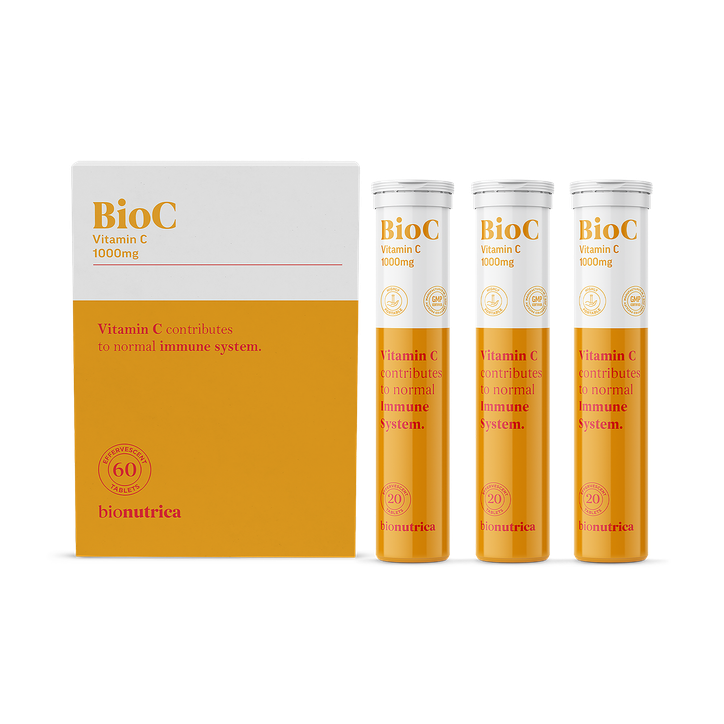 Bionutrica BioC - Vitamin C (1000mg) 60 Effervescent Tablets Orange Flavour - Immunity Support