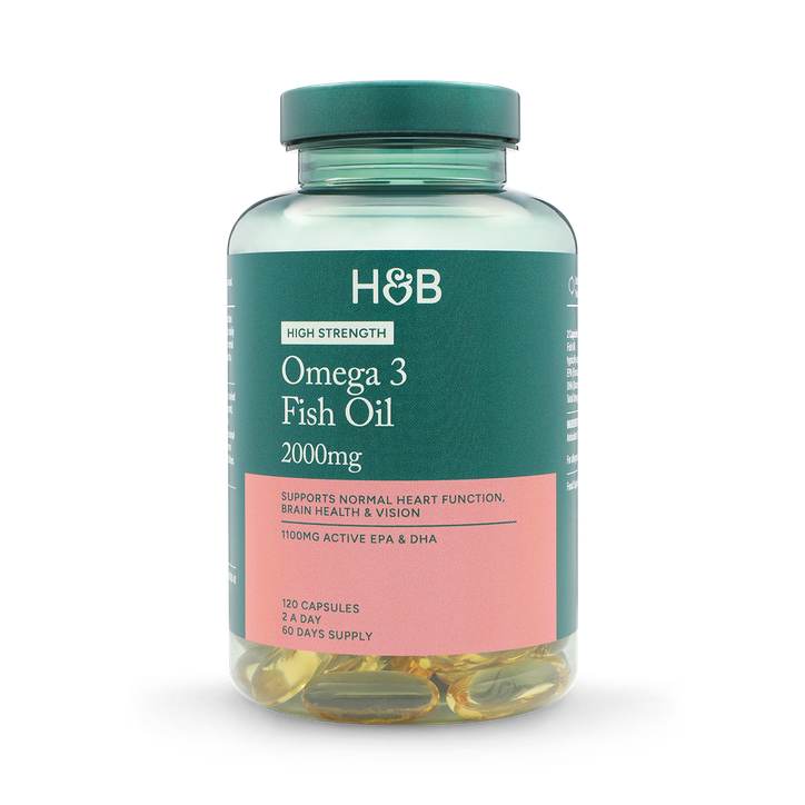 Holland & Barrett High Strength Omega 3 Fish Oil 2000Mg 120 Capsules