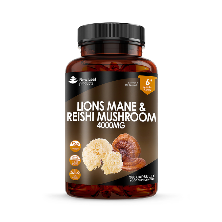 New Leaf Products Lions Mane & Reishi Mushroom 360 Capsules