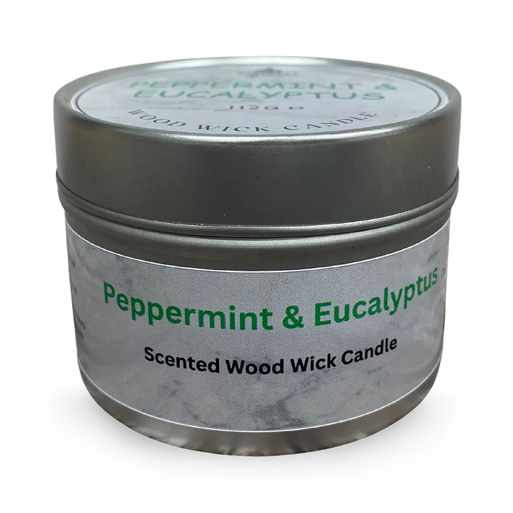 Scented Wood Wick Candle - Peppermint & Eucalyptus