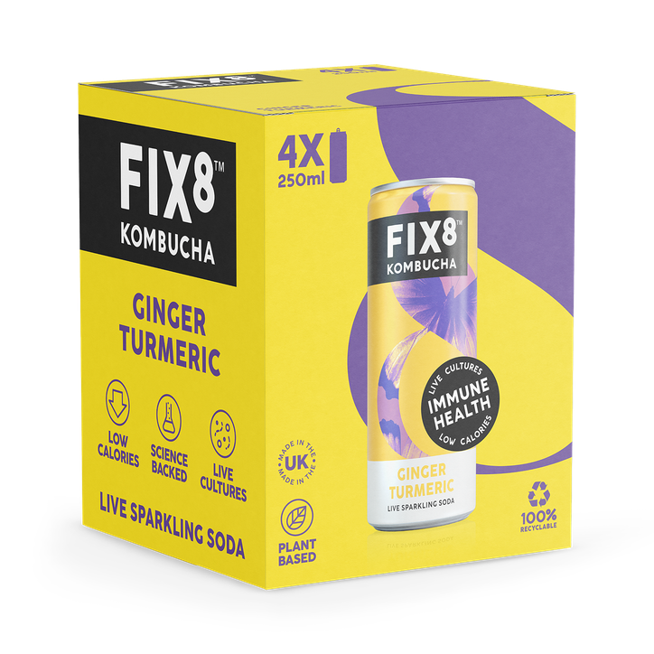 Fix8 Kombucha Turmeric & Ginger 4 x 250 ml