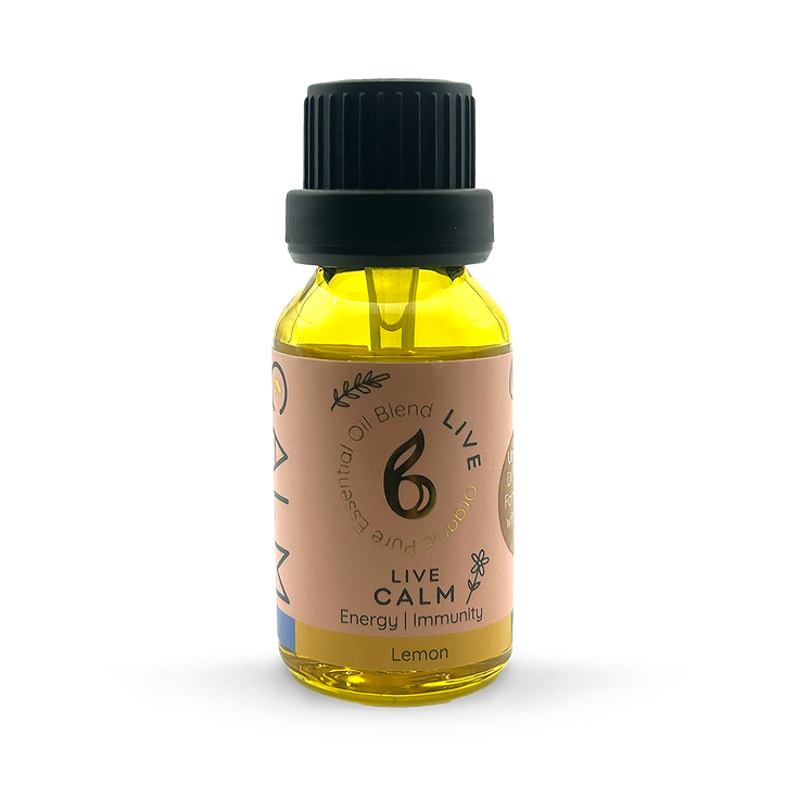 B Calm Energy & Immunity Essential Oil Blend 15ml – Eucalyptus, Lemon & Peppermint – Live Calm