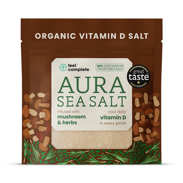 Feel Complete Aura Sea Salt - Organic Vitamin D Celtic Salt - Mushroom & Herbs - 80g