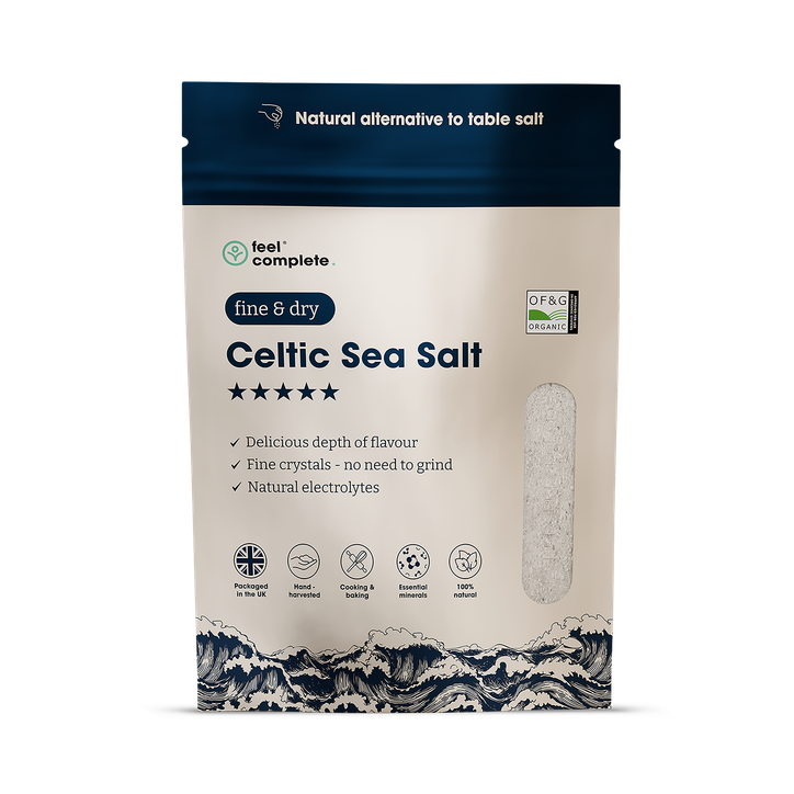 Feel Complete Celtic Sea Salt (Fine & Dry) No Need To Grind - Organic Approved - 400g