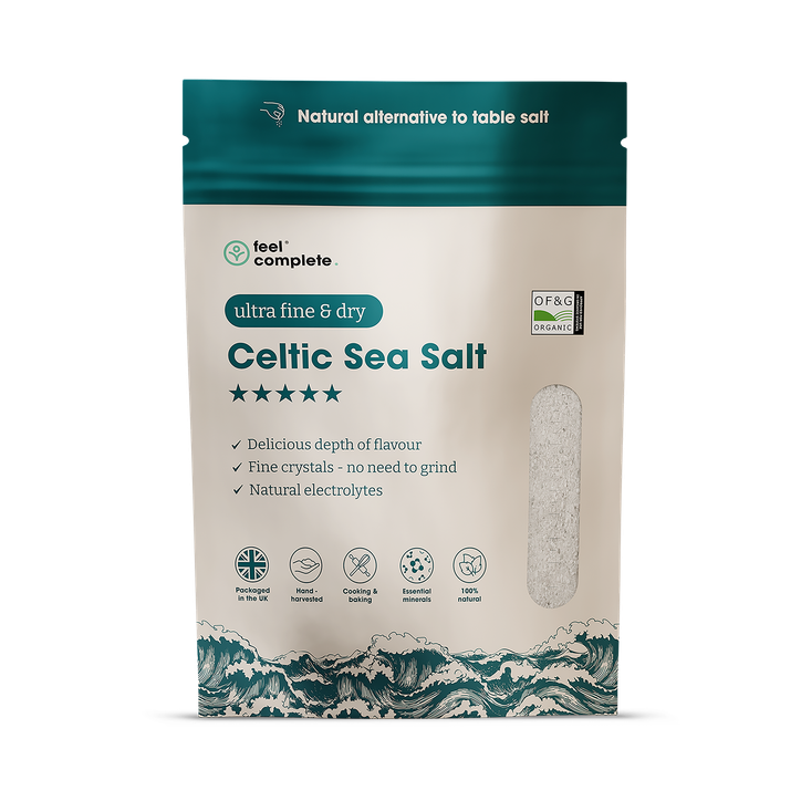 Feel Complete Celtic Sea Salt (ULTRA Fine & Dry) No Need To Grind - Organic Approved - 400g