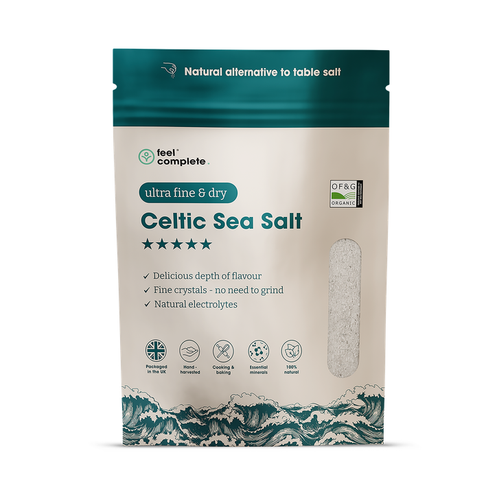 Feel Complete Celtic Sea Salt (ULTRA Fine & Dry) No Need To Grind - Organic Approved - 800g