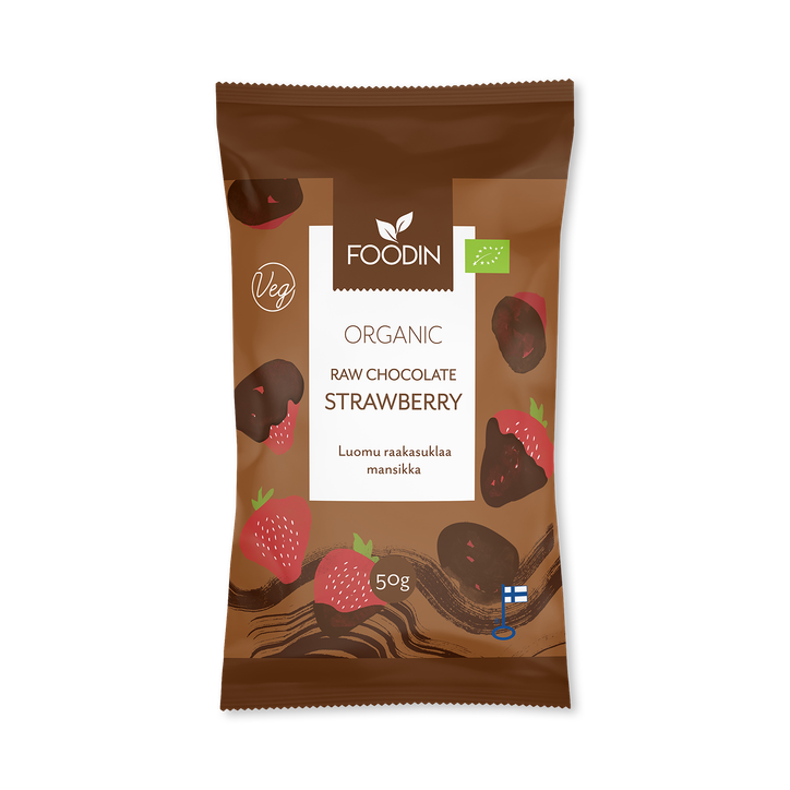 Organic Raw Chocolate Coated Strawberry 8x50g