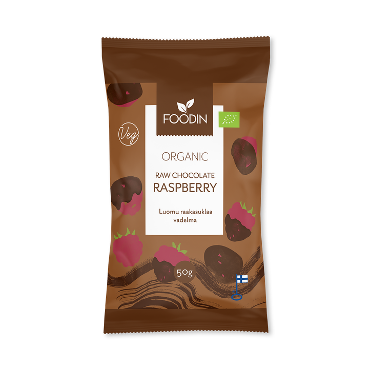 Organic Raw Chocolate Coated Raspberry 8x50g
