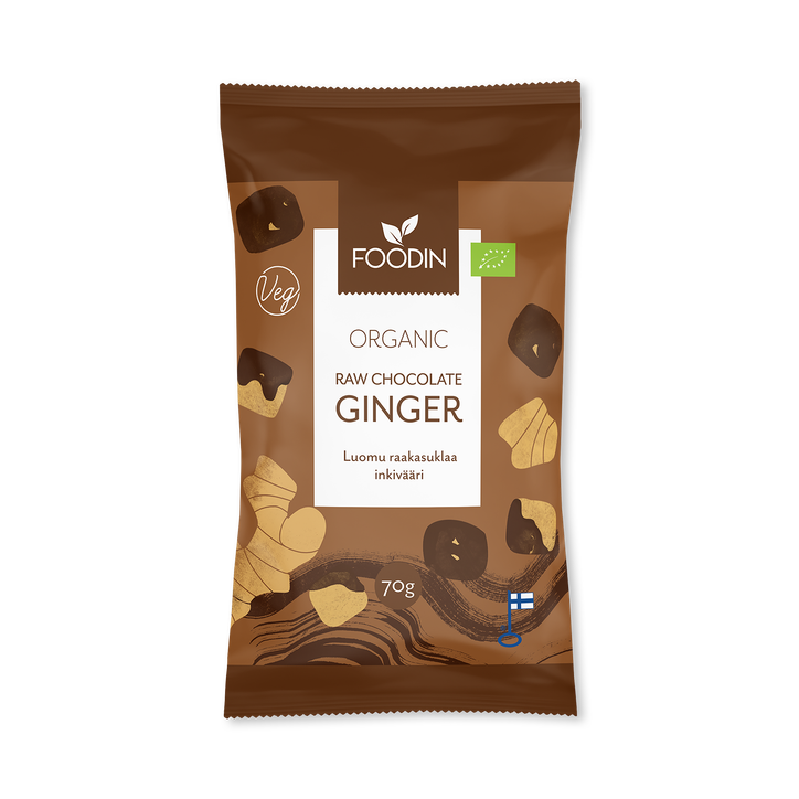Organic Raw Chocolate Coated Ginger 8x70g