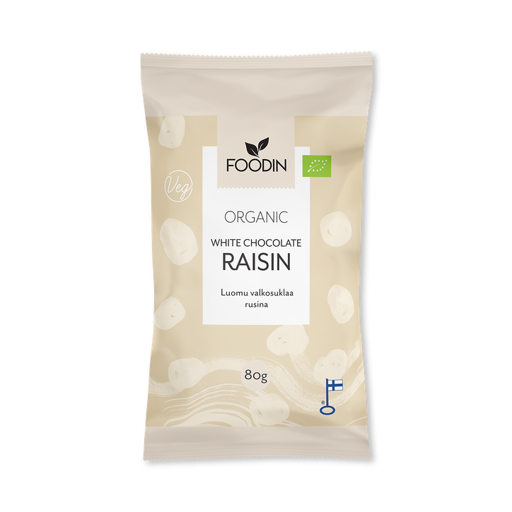 Organic Raw White Chocolate Raisins 8x80g