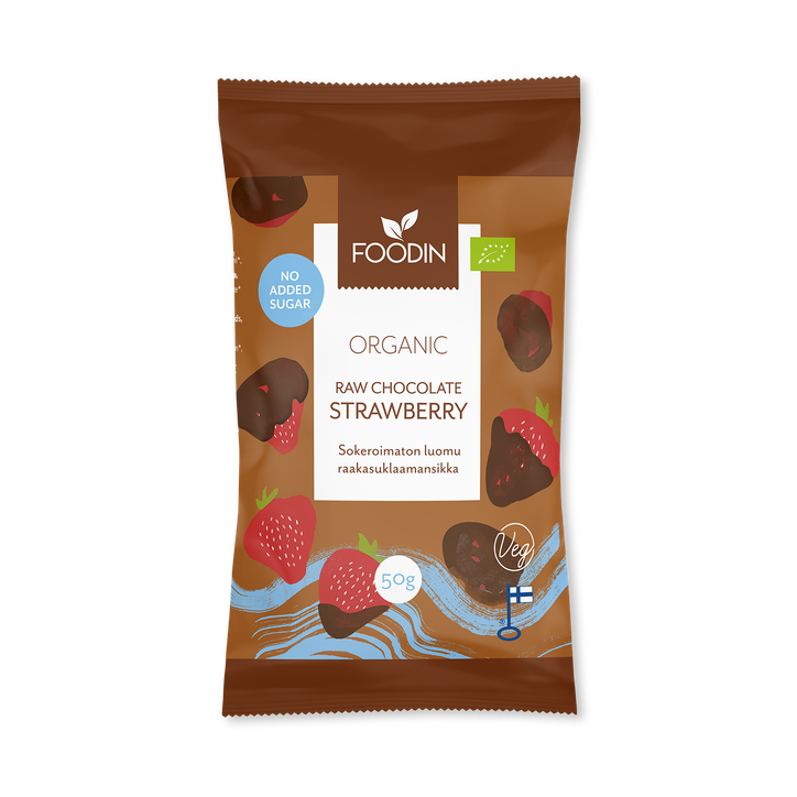 Organic Raw Chocolate No Added Sugar Strawberry 8x50g