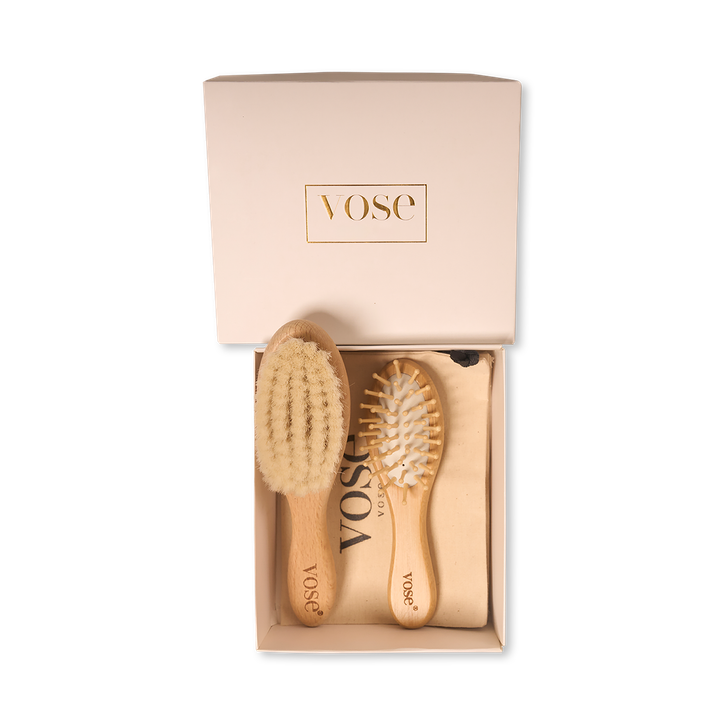 100% Goat Hair & Bamboo Baby Brush Set