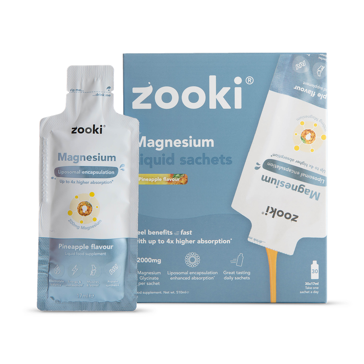 Zooki Liposomal Magnesium Bisglycinate 2000Mg Pineapple 30 Sachets