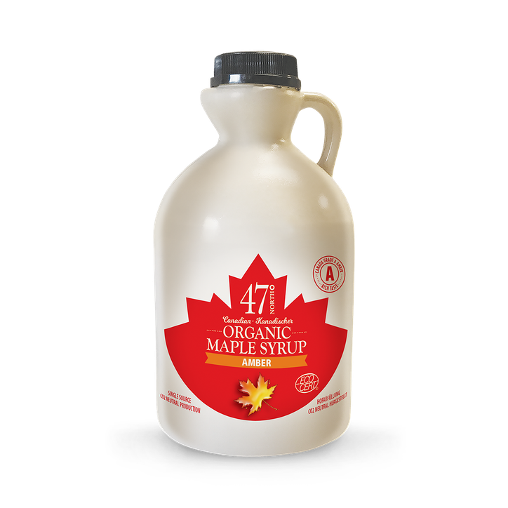 47° North Canadian Organic Maple Syrup Single Source Grade A Amber Rich 1l