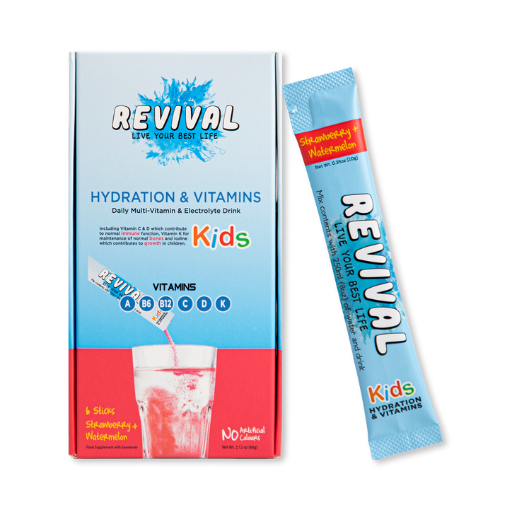 Revival KIDS - Daily Multi-Vitamin & Electrolyte Drink - Strawberry & Watermelon 6 pack 1 6 Sachet