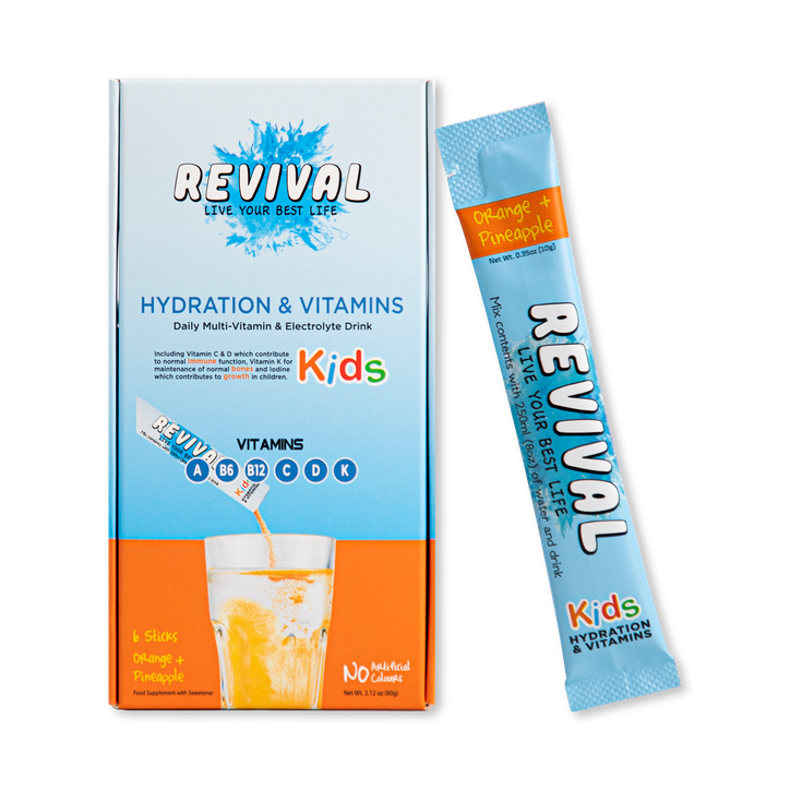 Revival KIDS - Daily Multi-Vitamin & Electrolyte Drink - Orange & Pineapple  6 pack 1 6 Sachet