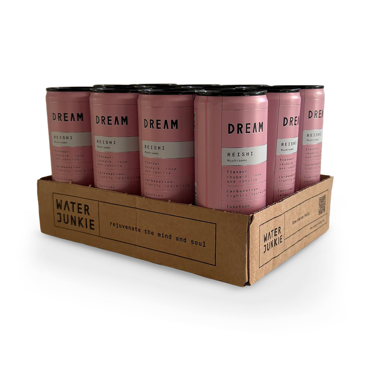 Water Junkie Reishi Dream Rhub/rose/vanilla 250ml X 12 Rhubarb/Rose and vanilla