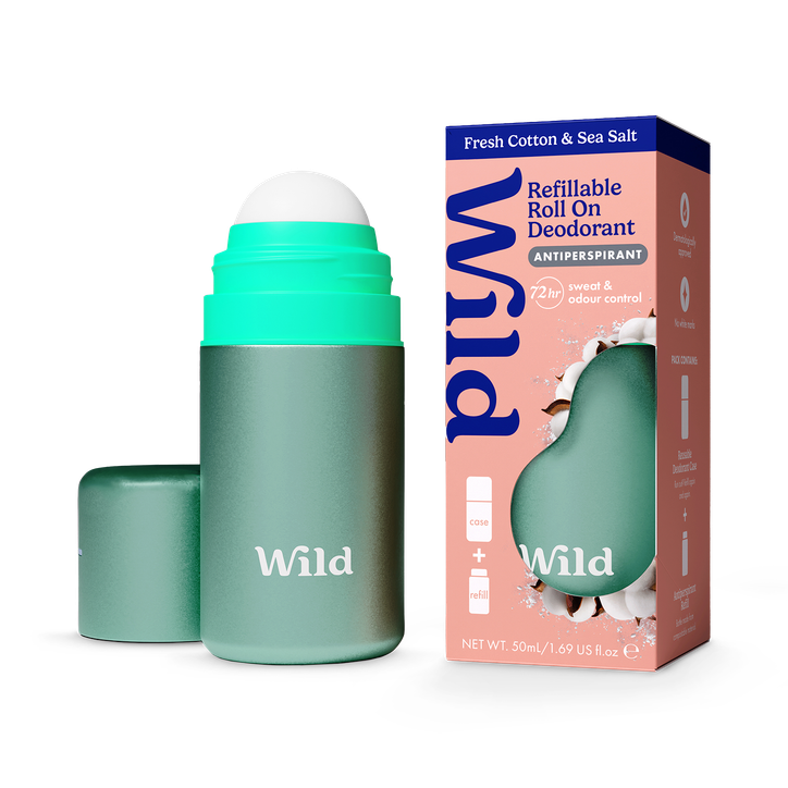 Wild Roll On Deodorant Starter Pack Fresh Cotton & Sea Salt 50 ml